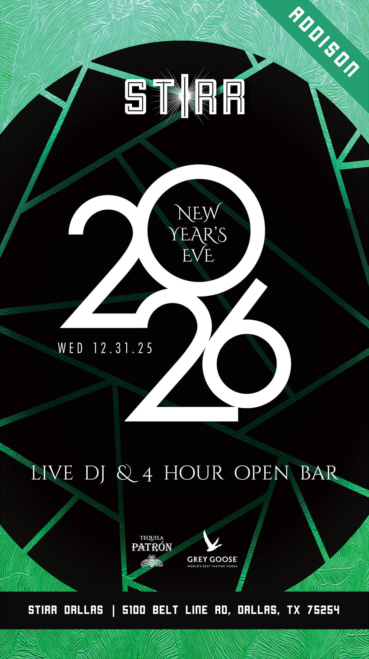 StirrNYE Addison 2026 Flyer